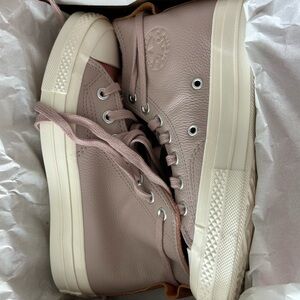 Converse Chuck Taylor All Star Leather High Top Sneakers - Dusty Pink